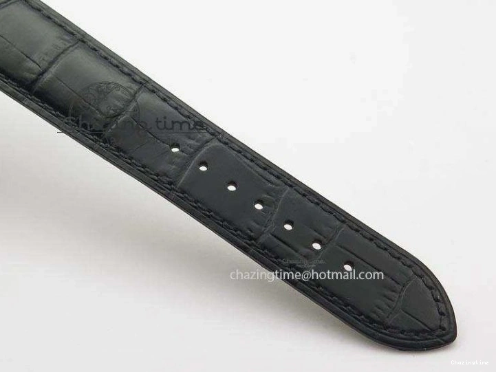 0404 Flexible De Ville MK 1:1 Best Edition SS White Dial On Black Leather Asian Seagull T1701 (Sec@6) 8244